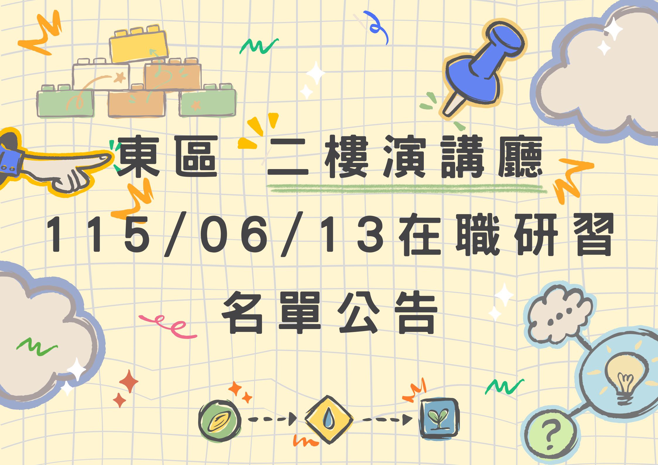 東區中心 115/06/13 (六) 東側二樓演講廳 在職研習公告(標題圖檔)