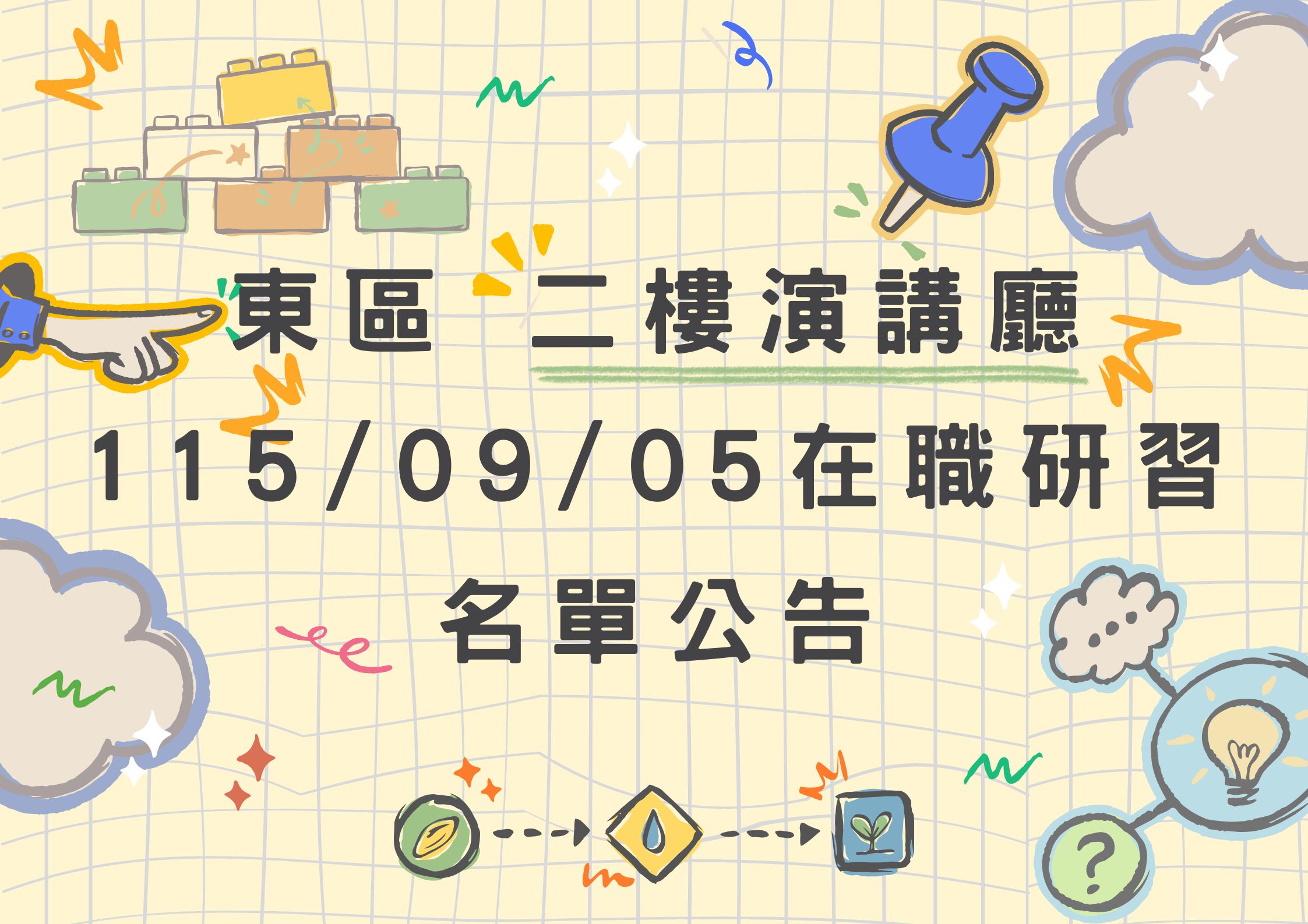 東區中心 115/09/05(六) 東側二樓演講廳 在職研習公告(標題圖檔)
